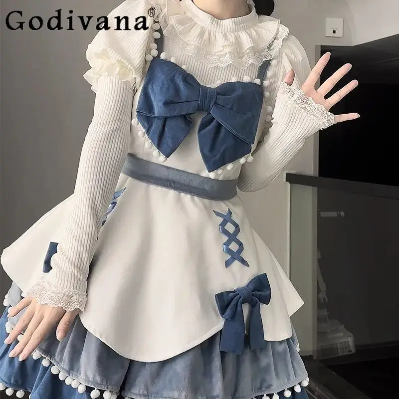 Versatile Lolita Lace Crew Neck Elastic Knitted Bottoming Tops Autumn Winter New Girl Sweet Puff Sleeve Age Reduction T-shirt 
Versatile Lolita Lace Crew Neck Elastic Knitted Bottoming Tops Autumn Winter New Girl Sweet Puff Sleeve Age Reduction T-shirt