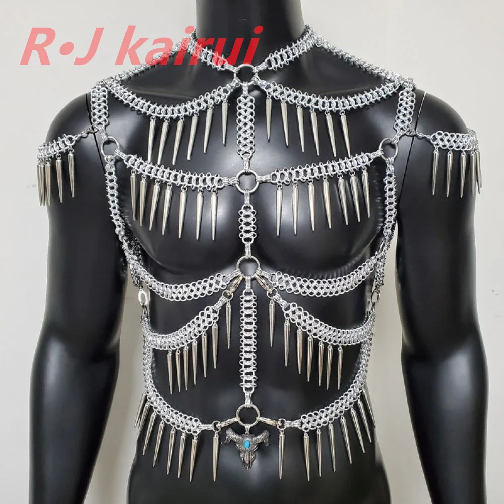 RJ Fashion Handmade Gold Men Chains Jewelry Unique Punk Necklace Shoulder Chains Cosplay Jewelry 2 Colors
RJ Fashion Handmade Gold Men Chains Jewelry Unique Punk Necklace Shoulder Chains Cosplay Jewelry 2 Colors