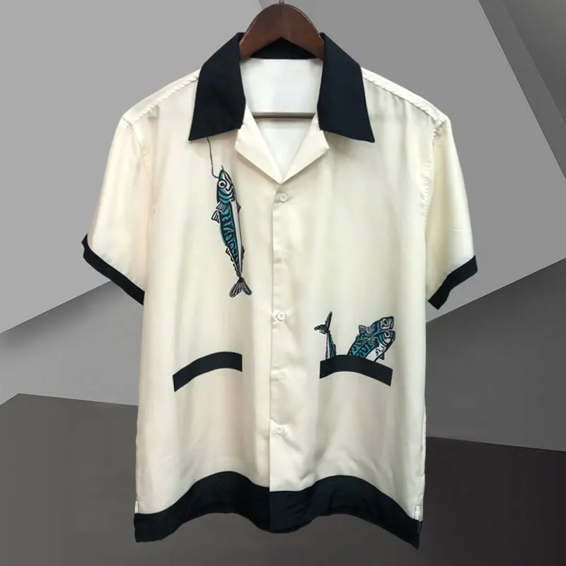 Animal Fish Print Shirt Short Sleeve Casual Men Shirt Streetwear Summer Camisa Fashion Masculina Shirt Moda Hombre Black
Animal Fish Print Shirt Short Sleeve Casual Men Shirt Streetwear Summer Camisa Fashion Masculina Shirt Moda Hombre Black