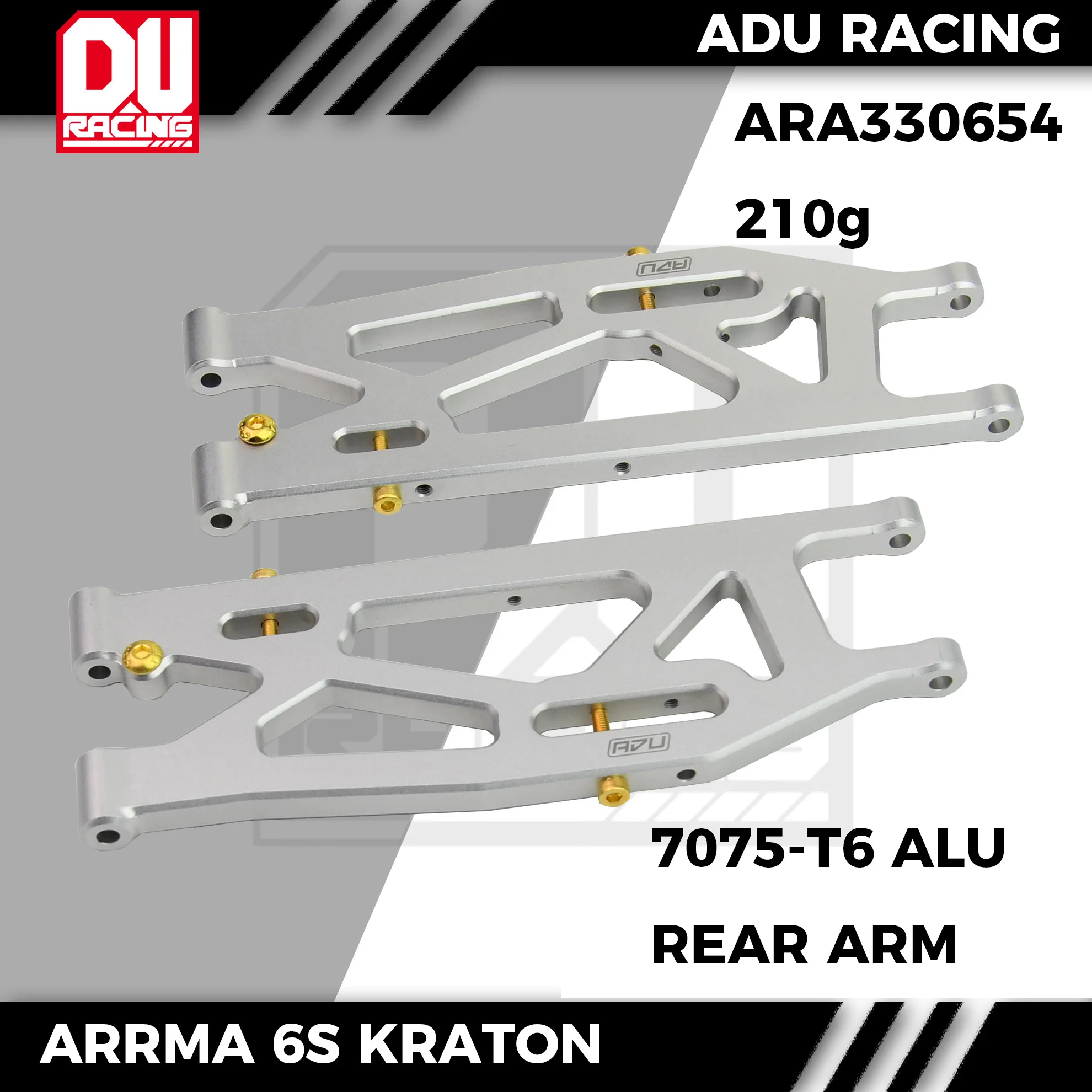 ADU RACING 7075-T6 low Suspension Arm ARA330654 ARA330656 for ARRMA 6S KRATON OUTCAST BIGROCK FIRETEAM TALION
ADU RACING 7075-T6 low Suspension Arm ARA330654 ARA330656 for ARRMA 6S KRATON OUTCAST BIGROCK FIRETEAM TALION