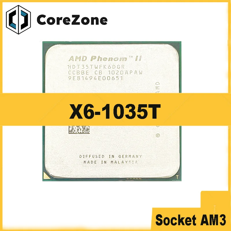 Phenom II X6 1035T 1035 2,6G Шестиядерный процессор HDT35TWFK6DGR Разъем AM3
Phenom II X6 1035T 1035 2,6G Шестиядерный процессор HDT35TWFK6DGR Разъем AM3