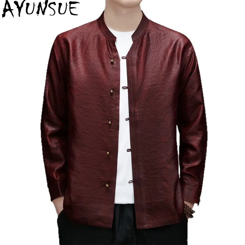 AYUNSUE Luxury 100% Real Mulberry Silk Shirts for Man High Quality Gauze Silk Shirt Stand Collar Summer Long Sleeve Shirts 2026
AYUNSUE Luxury 100% Real Mulberry Silk Shirts for Man High Quality Gauze Silk Shirt Stand Collar Summer Long Sleeve Shirts 2026