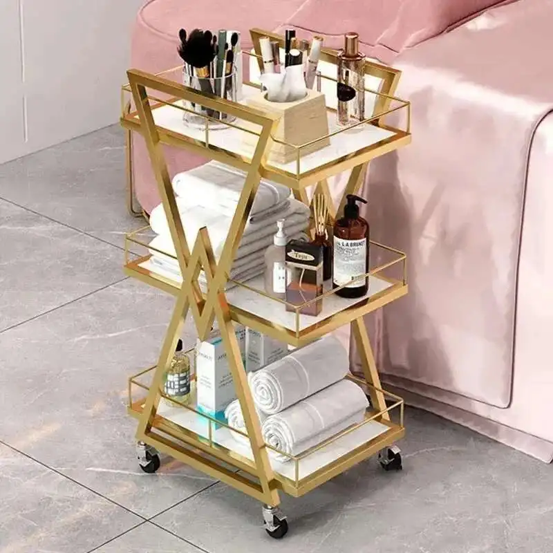 Modern Iron Salon Trolleys Beauty Salon Tool Cart with Wheels Nordic Salon Furniture Professional Auxiliary Trolley Storage Rack
Modern Iron Salon Trolleys Beauty Salon Tool Cart with Wheels Nordic Salon Furniture Professional Auxiliary Trolley Storage Rack