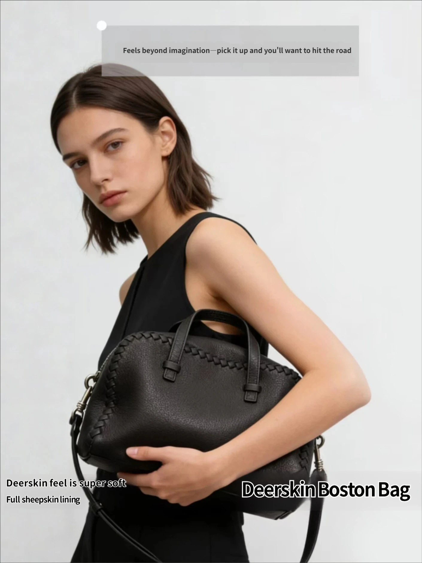 Design-focused Niche Genuine Leather Boston Bag for Women, New Arrival Spring 2026, Off-white Textured Top Handle & Shoulder Pil
Design-focused Niche Genuine Leather Boston Bag for Women, New Arrival Spring 2026, Off-white Textured Top Handle & Shoulder Pil