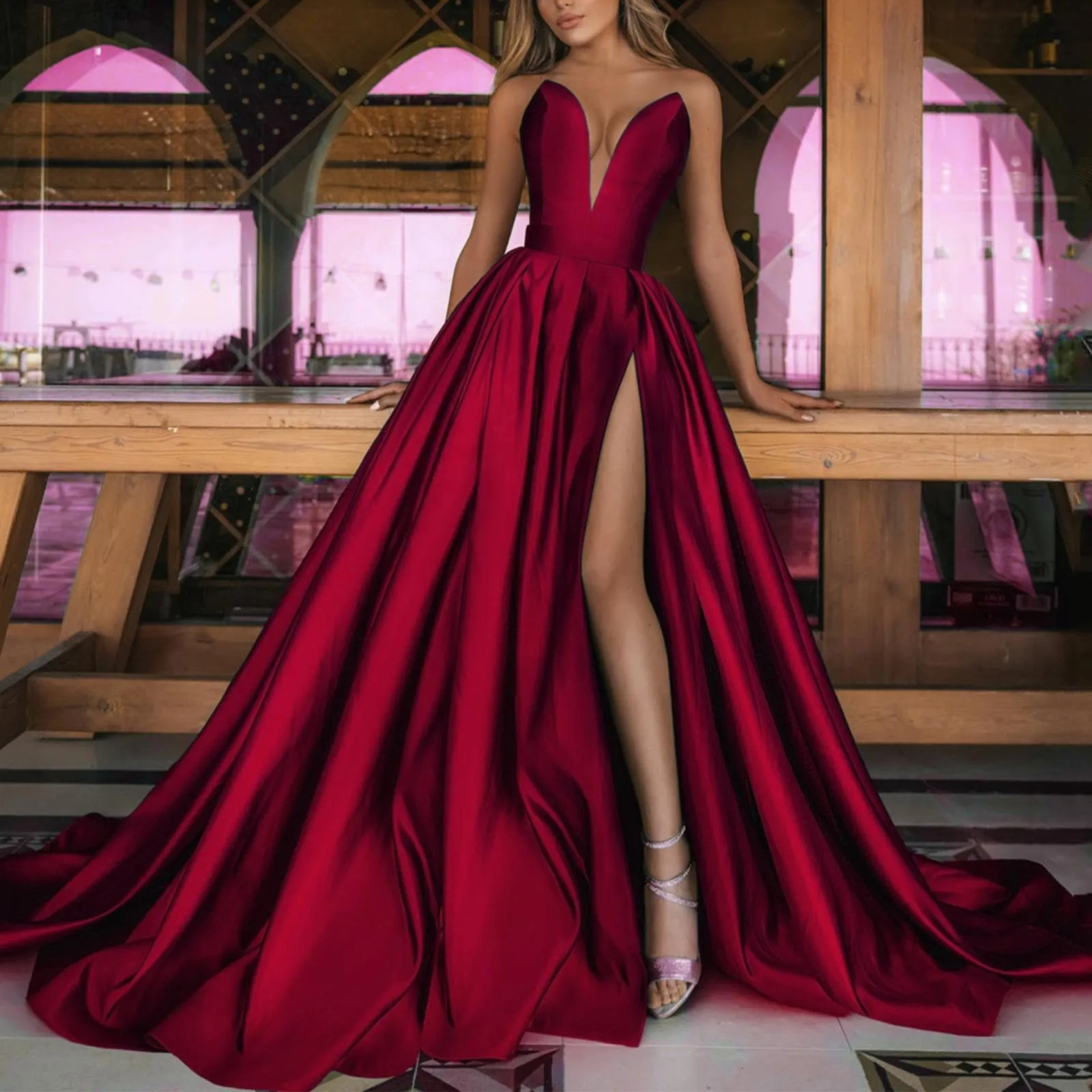 Elegant Wedding Dress Chic Women Luxury Gowns Fold Party Dress Spring Autumn Off Shoulder High Split Dresses in Special Occasion
Elegant Wedding Dress Chic Women Luxury Gowns Fold Party Dress Spring Autumn Off Shoulder High Split Dresses in Special Occasion
