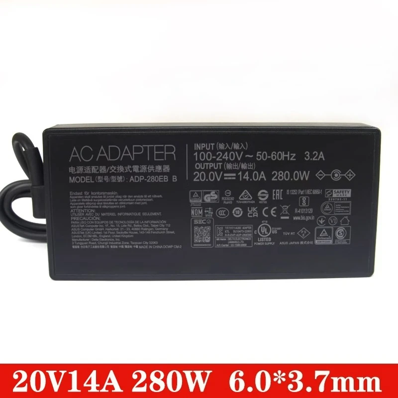 For ASUS ROG Magic Ba 5R Gunslinger 678 G614J GL702Z S7ZC Notebook 20V14A Power Adapter
For ASUS ROG Magic Ba 5R Gunslinger 678 G614J GL702Z S7ZC Notebook 20V14A Power Adapter