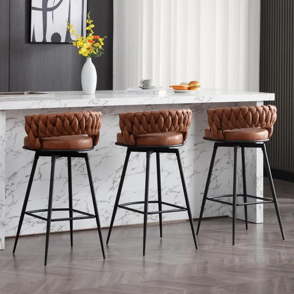 Набор барных стульев BV Counter Height, 3 штуки, барные стулья с высотой сиденья 26 дюймов, 180 ° Вращающиеся барные стулья с плетеным сиденьем и подставкой для ног, замша.
Набор барных стульев BV Counter Height, 3 штуки, барные стулья с высотой сиденья 26 дюймов, 180 ° Вращающиеся барные стулья с плетеным сиденьем и подставкой для ног, замша.