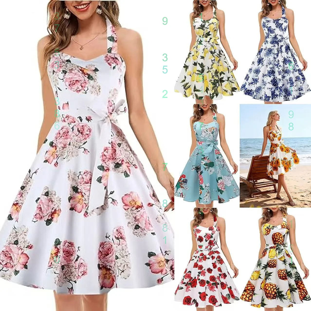 Women's Summer Sexy Halter Neck Print Swing Dress Dresses
Women's Summer Sexy Halter Neck Print Swing Dress Dresses