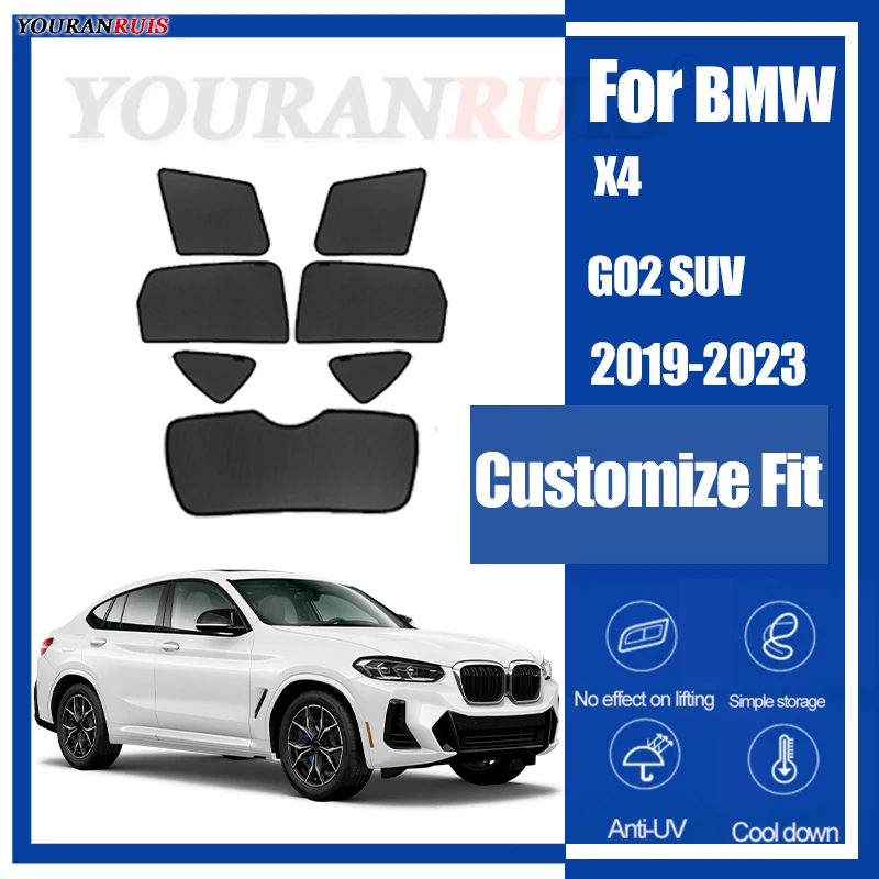 Индивидуальные шторы для BMW X4 G02 SUV 2019-2023, солнцезащитные шторы на боковые окна автомобиля, сетчатая теплоизоляция, защита конфиденциальности, аксессуары
Индивидуальные шторы для BMW X4 G02 SUV 2019-2023, солнцезащитные шторы на боковые окна автомобиля, сетчатая теплоизоляция, защита конфиденциальности, аксессуары