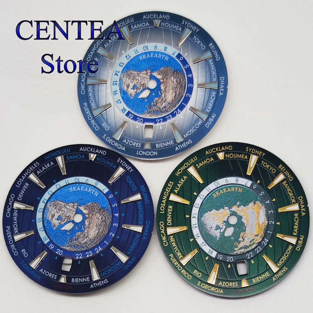 RICHUS 33.5mm Watch Dial Green Blue Dial Green Luminous 6 o'clock Crown Date Window fit NH35 Movement
RICHUS 33.5mm Watch Dial Green Blue Dial Green Luminous 6 o'clock Crown Date Window fit NH35 Movement