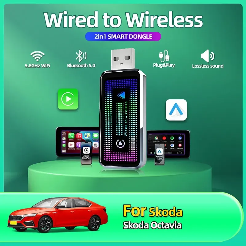 2025 New Portable Mini Wireless Carplay Converter Wired Carplay to Wireless Carplay Android Auto 2in1 Adapter For Skoda Octavia
2025 New Portable Mini Wireless Carplay Converter Wired Carplay to Wireless Carplay Android Auto 2in1 Adapter For Skoda Octavia