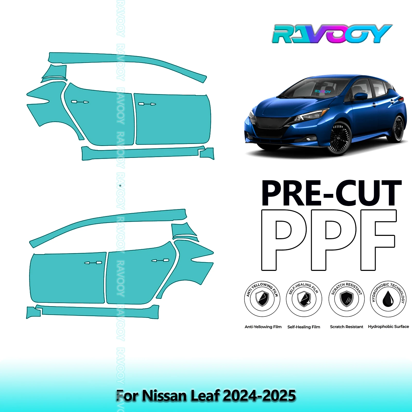 For Nissan Leaf 2024-2025 8.5mil Clear Matte Pre-Cut PPF Door & A/B Pillar Kit TPU Paint Protection Film Set
For Nissan Leaf 2024-2025 8.5mil Clear Matte Pre-Cut PPF Door & A/B Pillar Kit TPU Paint Protection Film Set
