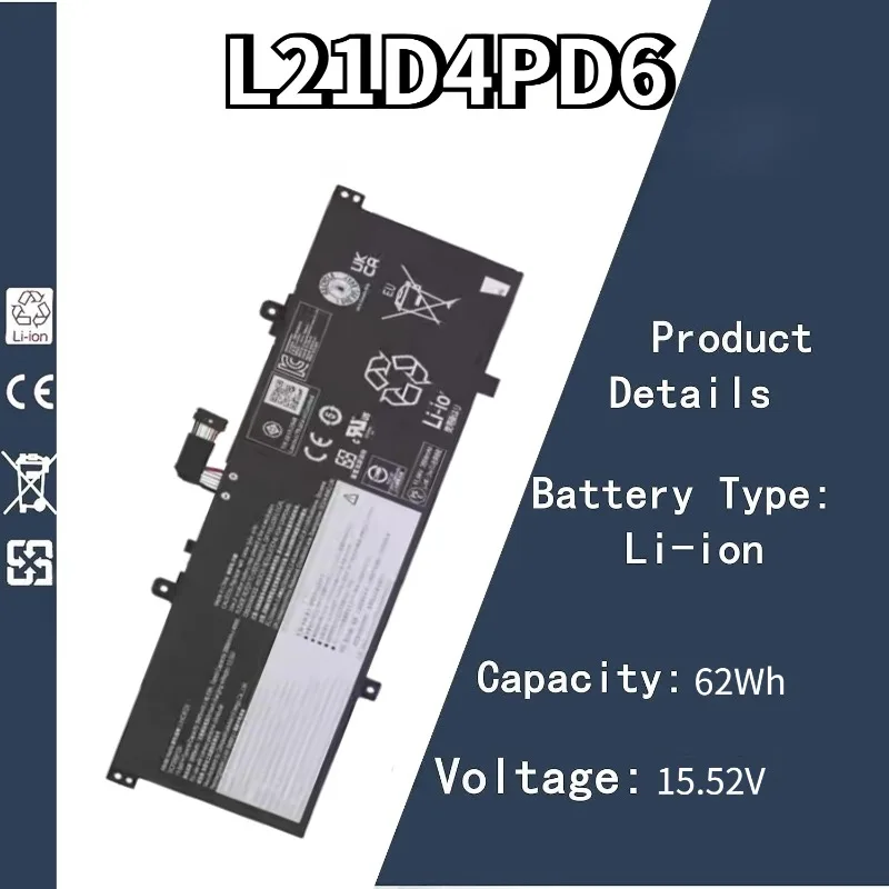 15,52 В 62 Втч L21D4PD6 Аккумулятор для ноутбука Lenovo 14 G4 + L21M3PD5 L21C3PD5 L21L3PD5 L21D4PD6 L21L4PD6 L21C4PD6 SB11E40205
15,52 В 62 Втч L21D4PD6 Аккумулятор для ноутбука Lenovo 14 G4 + L21M3PD5 L21C3PD5 L21L3PD5 L21D4PD6 L21L4PD6 L21C4PD6 SB11E40205