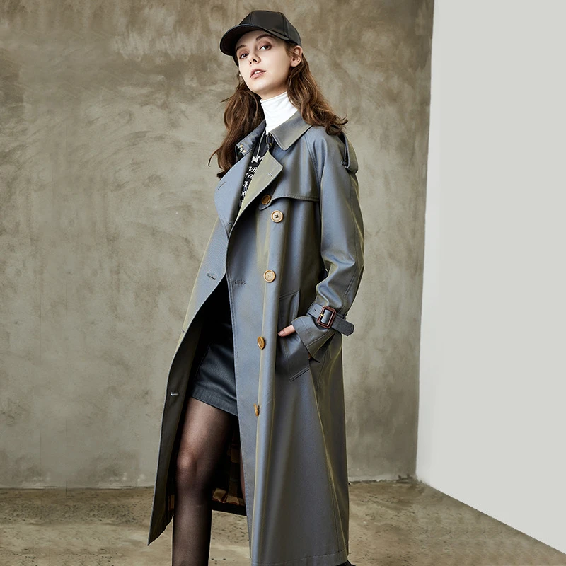 Spring Gray Blue Windproof Waterproof Jacket Women's Double-breasted Belt Slim-fit Long Vintage Jacket Women's Clothing
Spring Gray Blue Windproof Waterproof Jacket Women's Double-breasted Belt Slim-fit Long Vintage Jacket Women's Clothing