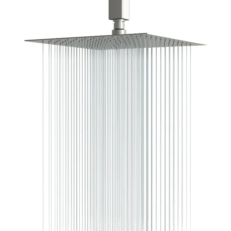 Rain Shower Head 12 Inch Solid Ultra Thin 304 Stainless Steel Adjustable Square Rainfall Shower Head Full Body Coverage
Rain Shower Head 12 Inch Solid Ultra Thin 304 Stainless Steel Adjustable Square Rainfall Shower Head Full Body Coverage