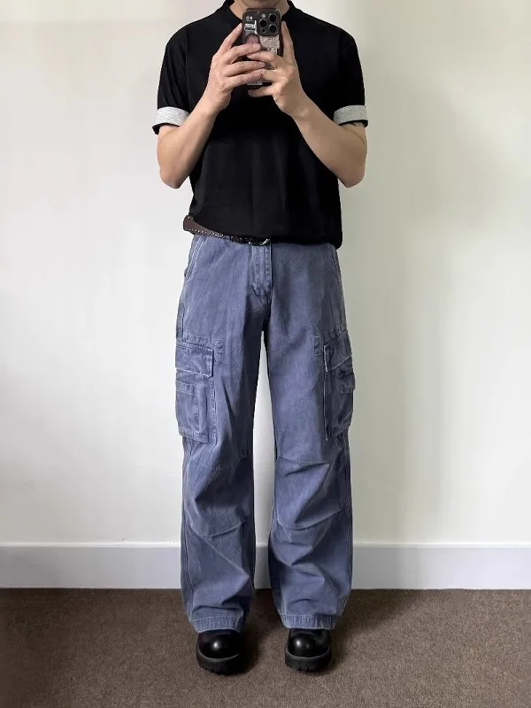 Американские прямые рабочие брюки с несколькими карманами в стиле ретро, мужские винтажные свободные повседневные широкие брюки High Street
Американские прямые рабочие брюки с несколькими карманами в стиле ретро, мужские винтажные свободные повседневные широкие брюки High Street