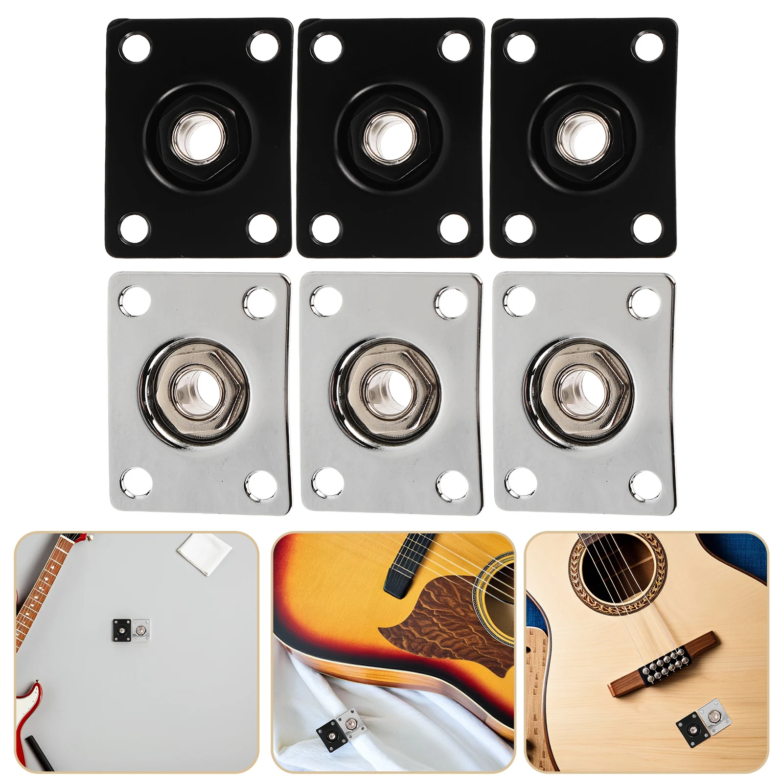 6 Pcs Electric Guitar Audio Socket Input Jack Bass Output Black Plate Accessories
6 Pcs Electric Guitar Audio Socket Input Jack Bass Output Black Plate Accessories