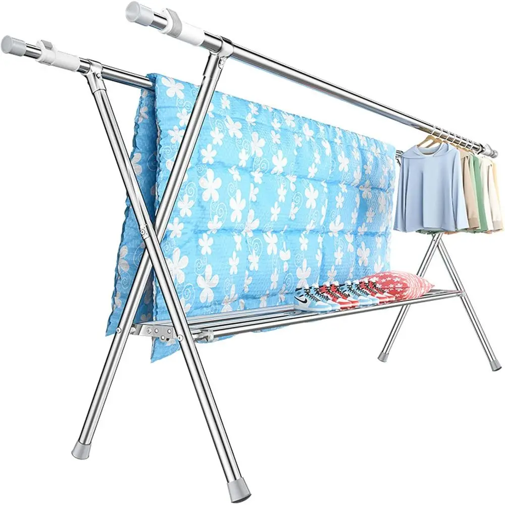 Space-Saving Stainless Steel Clothes Drying Rack with Retractable Design, Suitable for Indoor/Outdoor Use and Shoe Storage
Space-Saving Stainless Steel Clothes Drying Rack with Retractable Design, Suitable for Indoor/Outdoor Use and Shoe Storage