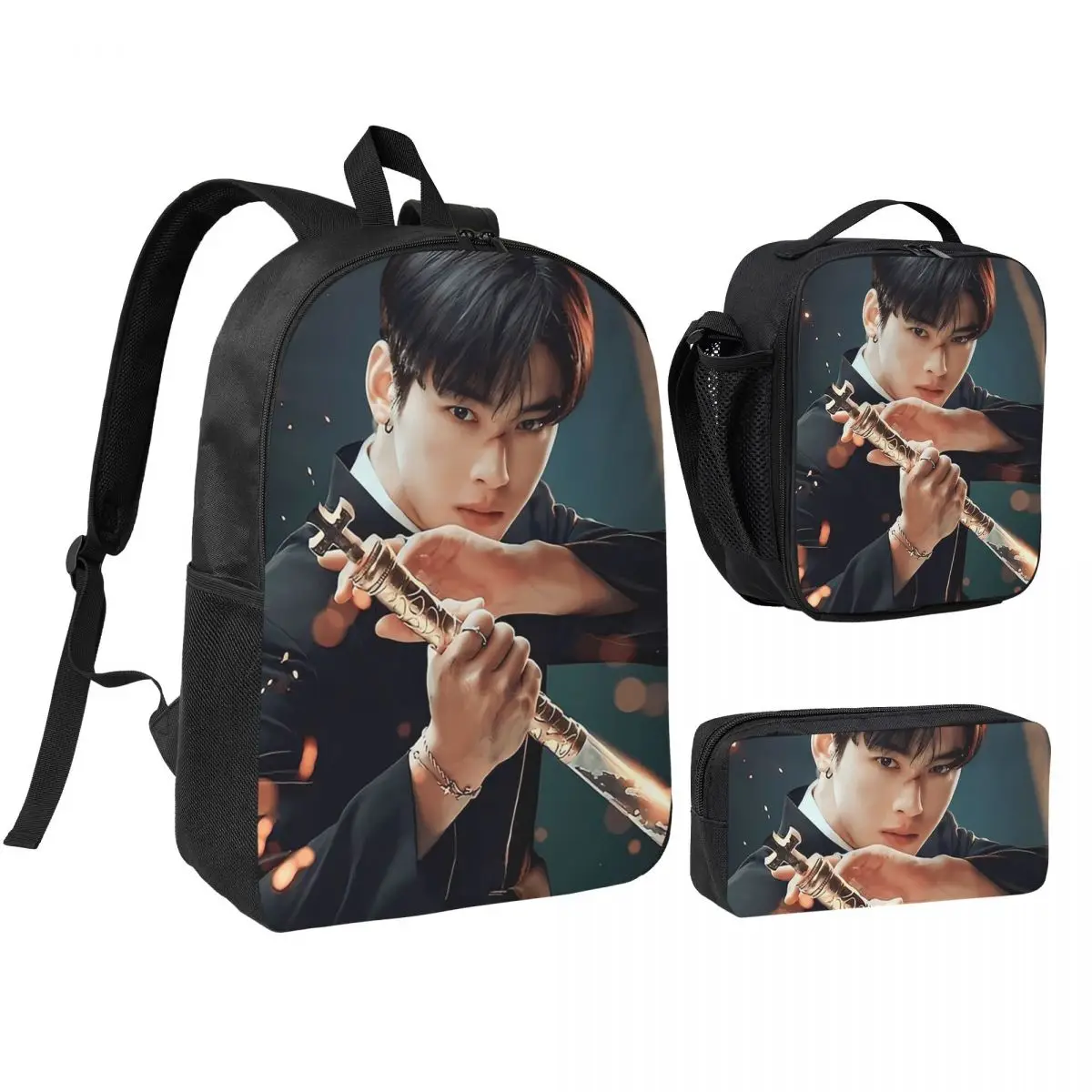 Cha Eunwoo Backpack Boys Girls BookBag School Bag Shoulder Bags 3ps Insulated Lunch Bag Pencil Case
Cha Eunwoo Backpack Boys Girls BookBag School Bag Shoulder Bags 3ps Insulated Lunch Bag Pencil Case