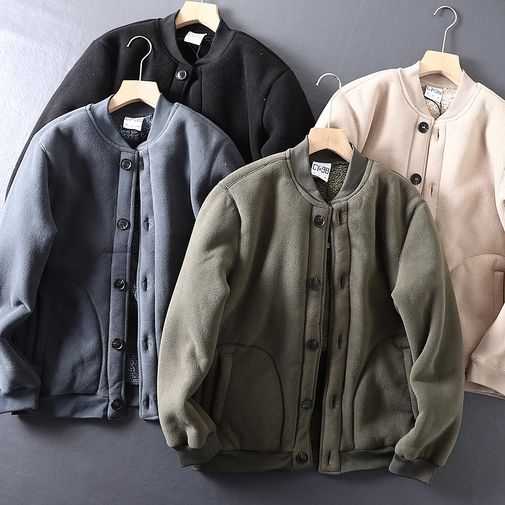 Thiened Fce American Casual Men's Faion Warm Lamb Velvet Baseball Collar Jaet Autumn Winter Stand Fit Cotton Coat
Thiened Fce American Casual Men's Faion Warm Lamb Velvet Baseball Collar Jaet Autumn Winter Stand Fit Cotton Coat