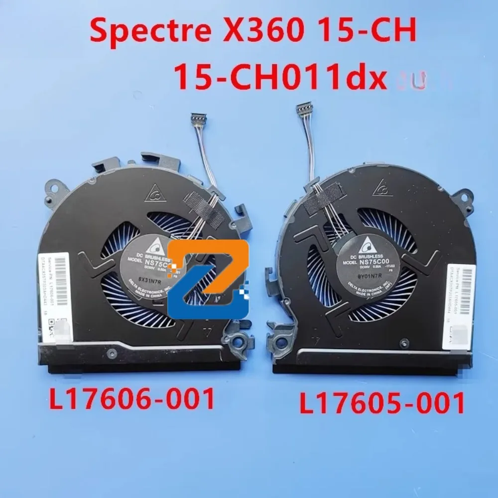 New Laptop CPU GPU Cooling Fan For HP Spectre X360 15-CH 15-CH011dx Cooler Radiator Fan L17605-001 L17606-001 NS75C00
New Laptop CPU GPU Cooling Fan For HP Spectre X360 15-CH 15-CH011dx Cooler Radiator Fan L17605-001 L17606-001 NS75C00