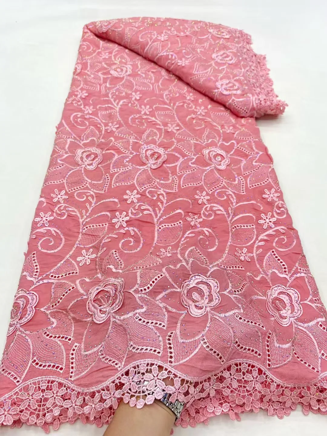 High Quality Material 5Yards,Premium Nigerian Lace Fabric for Wedding Dress & Bridal Gown - Embroidered Tulle,Soft Cotton Damask
High Quality Material 5Yards,Premium Nigerian Lace Fabric for Wedding Dress & Bridal Gown - Embroidered Tulle,Soft Cotton Damask