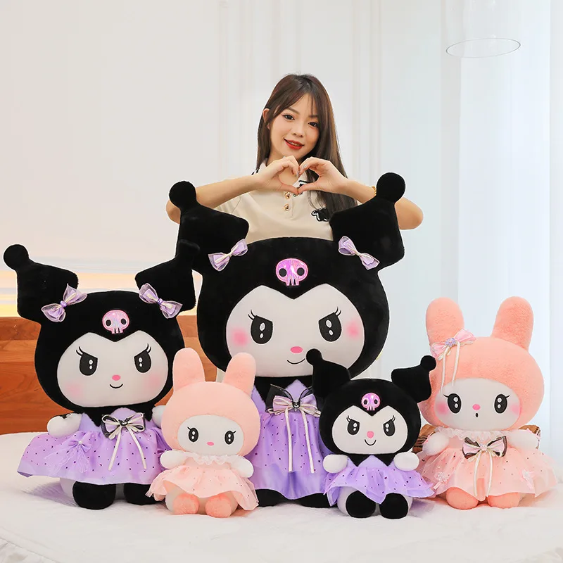 70 см Sanrio Kawaii Kuromi плюшевая игрушка в тюлевой юбке принцессы мелодия мягкая кукла детский подарок на день рождения и Рождество милая подушка для детей
70 см Sanrio Kawaii Kuromi плюшевая игрушка в тюлевой юбке принцессы мелодия мягкая кукла детский подарок на день рождения и Рождество милая подушка для детей