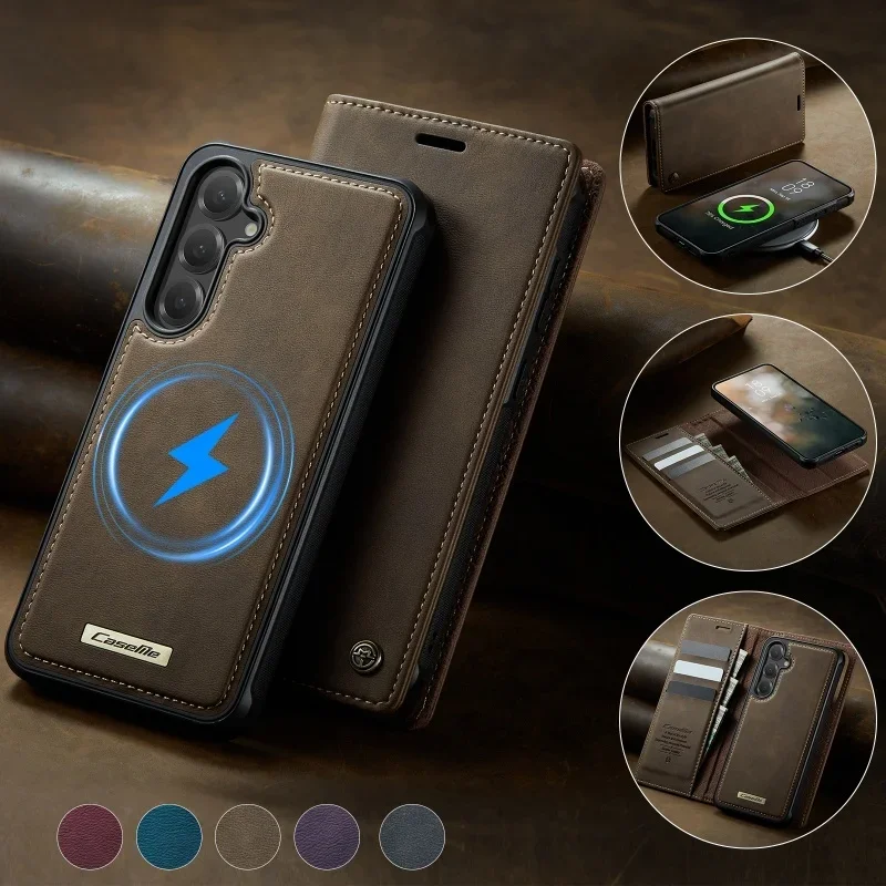 Magnetic Wireless Charging Leather Wallet Phone Case for Samsung Galaxy A56 A36 A16 A55 A35 A15 A54 A14 A53 A13 A52S Purse Cover
Magnetic Wireless Charging Leather Wallet Phone Case for Samsung Galaxy A56 A36 A16 A55 A35 A15 A54 A14 A53 A13 A52S Purse Cover