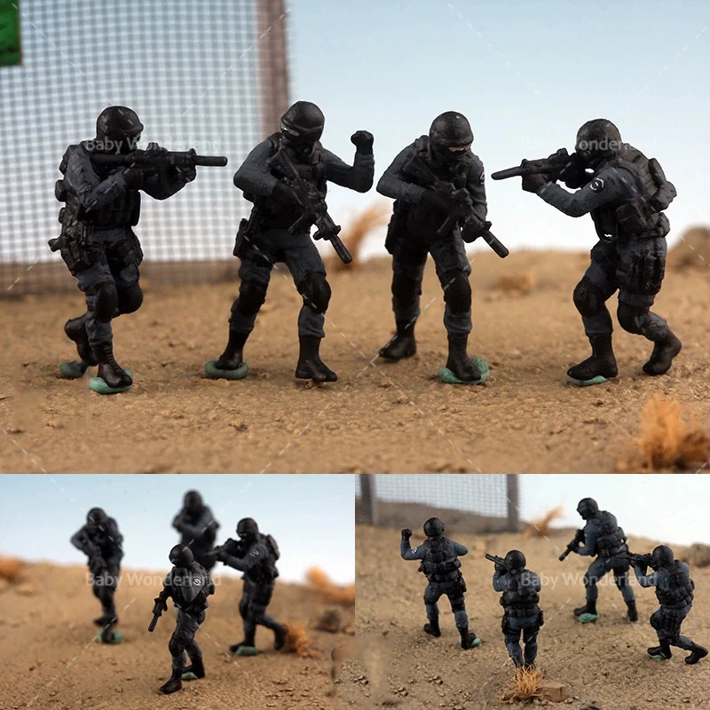 Painted Miniatures 1/72 Special Police 4-Person Team Command With A Gun Group War Scene Figure Doll Model For Car Vehicles Toys
Painted Miniatures 1/72 Special Police 4-Person Team Command With A Gun Group War Scene Figure Doll Model For Car Vehicles Toys