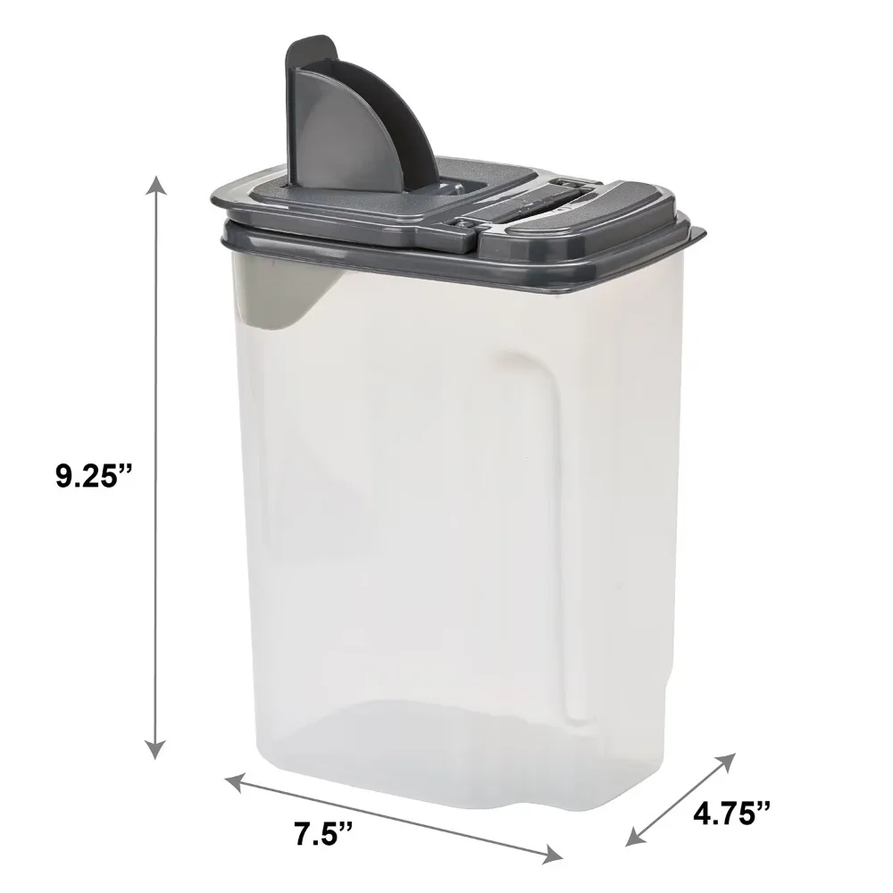 Clear Plastic Food Storage Container with Gray Lid 3.5 QT 7.5L x 3.75W x 9.25H Kitchen Organizer Pantry Dispenser for Easy Accessibility
Clear Plastic Food Storage Container with Gray Lid 3.5 QT 7.5L x 3.75W x 9.25H Kitchen Organizer Pantry Dispenser for Easy Accessibility