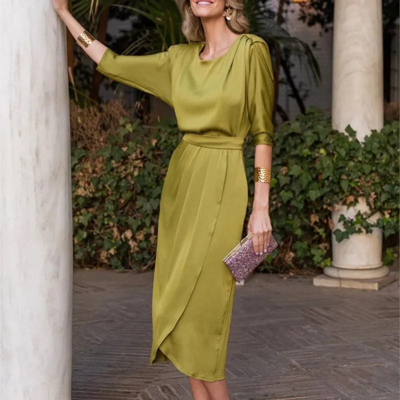 Elegant Party Ball Women's Medium Long Dress Fashion Solid O-Neck Loose Dresses Ladies Summer Vacation Foreign Style Vestidos
Elegant Party Ball Women's Medium Long Dress Fashion Solid O-Neck Loose Dresses Ladies Summer Vacation Foreign Style Vestidos