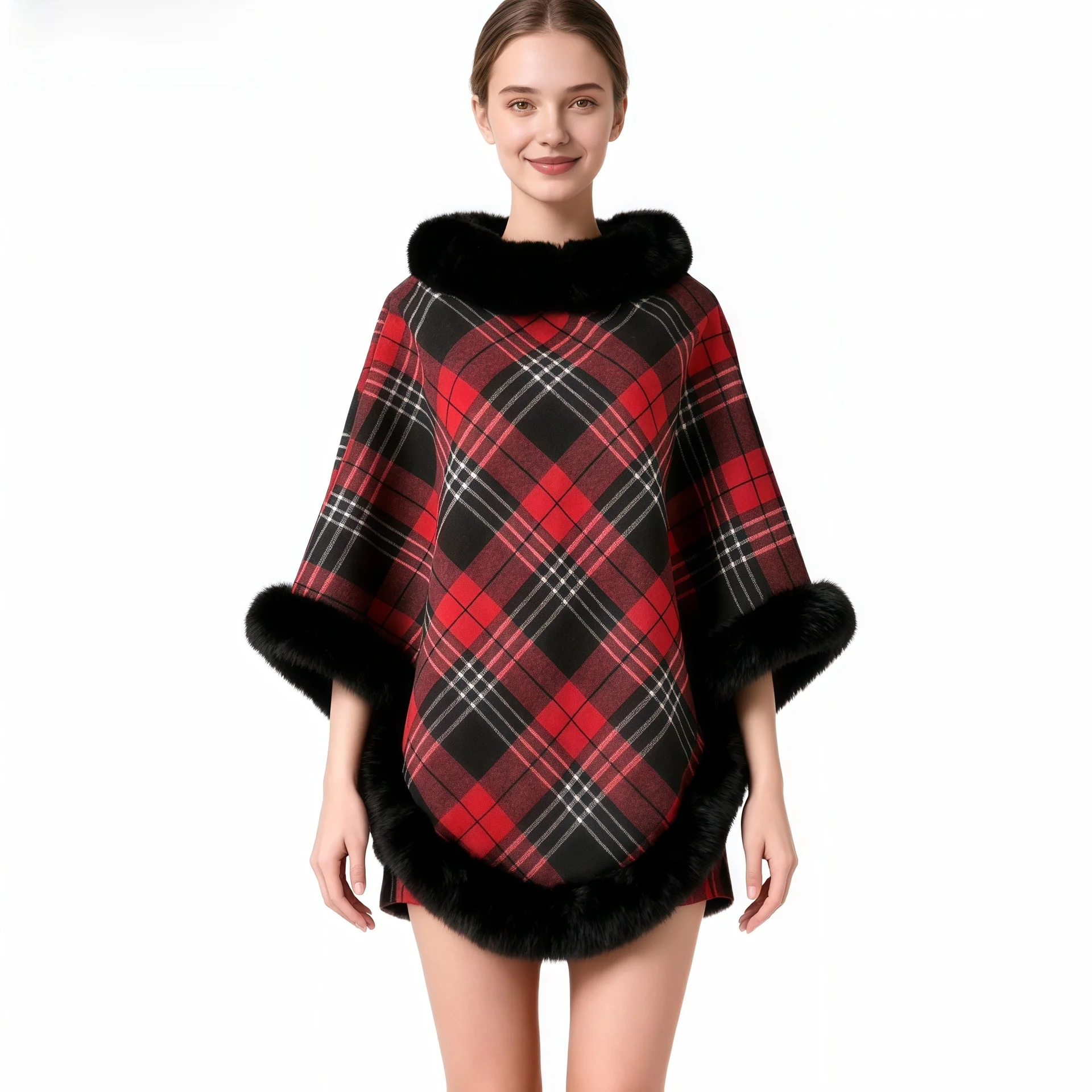 Hong Kong 2025 Slimming Fur Coat Women's round Neck Plaid Sleeveless Fleece Lined Rabbit Fur Shawl Cover up
Hong Kong 2025 Slimming Fur Coat Women's round Neck Plaid Sleeveless Fleece Lined Rabbit Fur Shawl Cover up