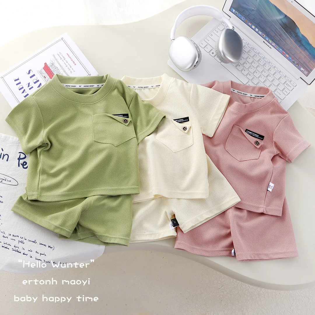 New Children's Waffle Short-sleeved Suit Summer Boys and Girls Casual Wear Fresh and Thin Two-piece Set
New Children's Waffle Short-sleeved Suit Summer Boys and Girls Casual Wear Fresh and Thin Two-piece Set