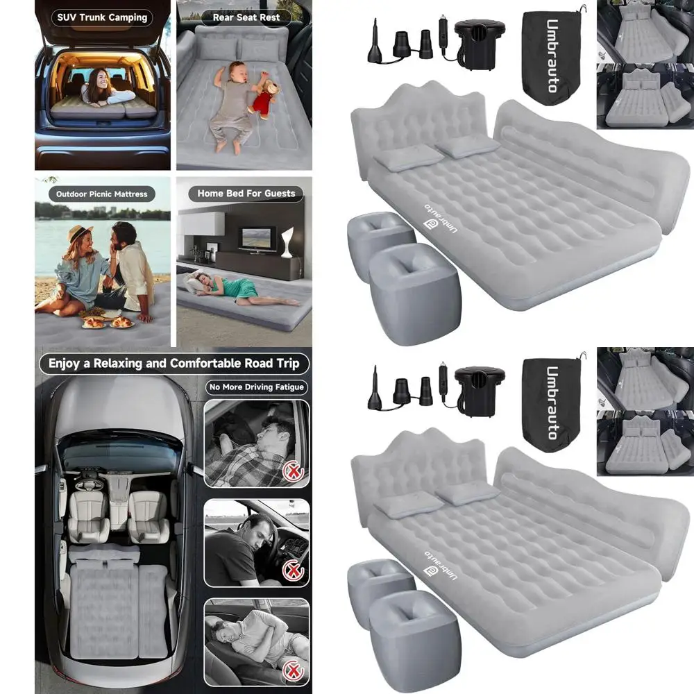 Inflatable Air Mattress for Car, SUV, or Van - Travel Bed with Pump and Pillows
Inflatable Air Mattress for Car, SUV, or Van - Travel Bed with Pump and Pillows