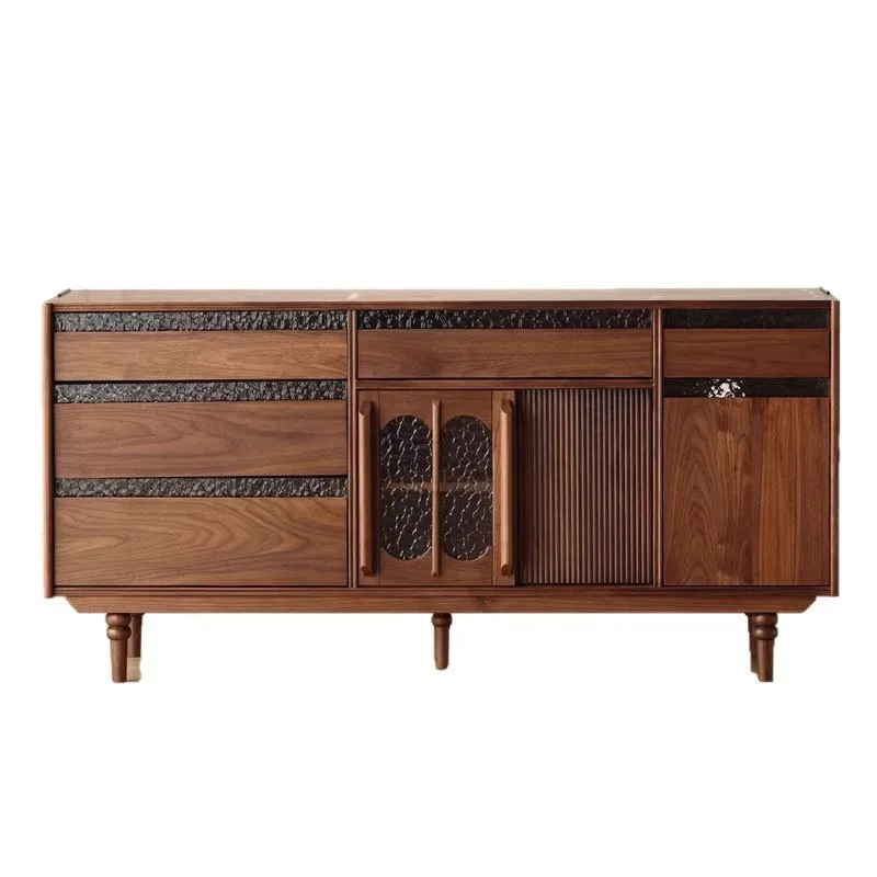 North American black walnut dining side cabinet French retro furniture Nordic all solid wood locker
North American black walnut dining side cabinet French retro furniture Nordic all solid wood locker