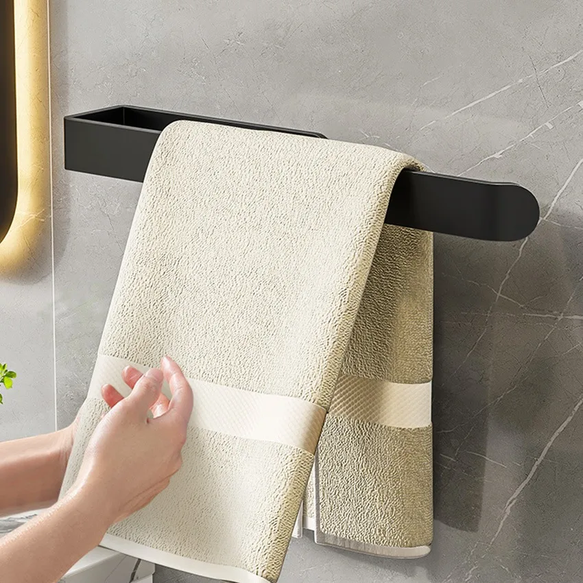 HeMu Easy Install Black Towel Rack - Aluminum Wall Bar, Self-Adhesive Holder for Bathroom Decor & Organization
HeMu Easy Install Black Towel Rack - Aluminum Wall Bar, Self-Adhesive Holder for Bathroom Decor & Organization