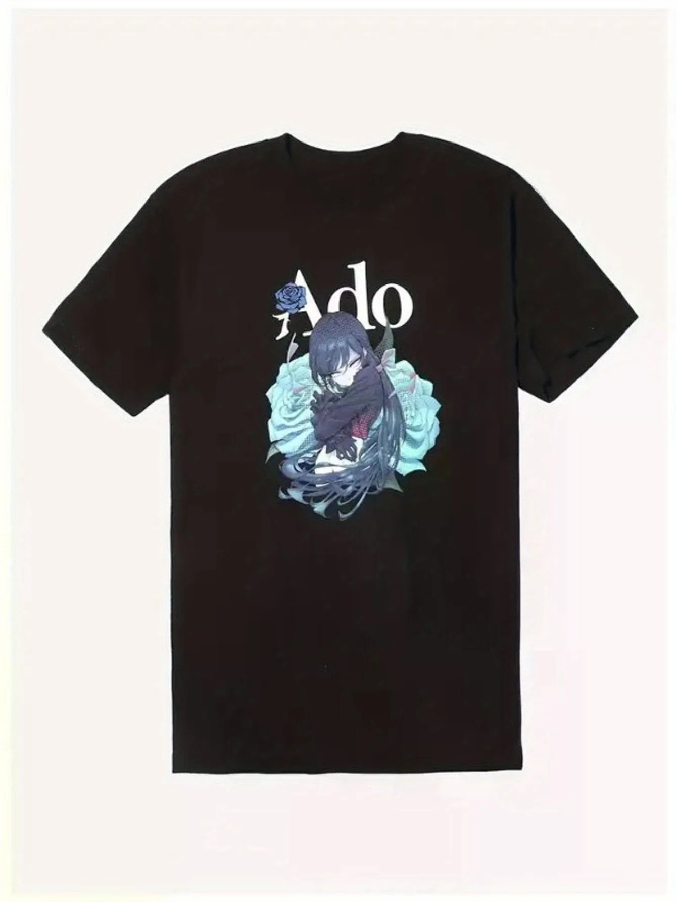 Ado Roses Pose Anime Graphic T Shirt Crew Neck Short Sleeve 100 Cotton Black with Blue White Print Casual Style
Ado Roses Pose Anime Graphic T Shirt Crew Neck Short Sleeve 100 Cotton Black with Blue White Print Casual Style