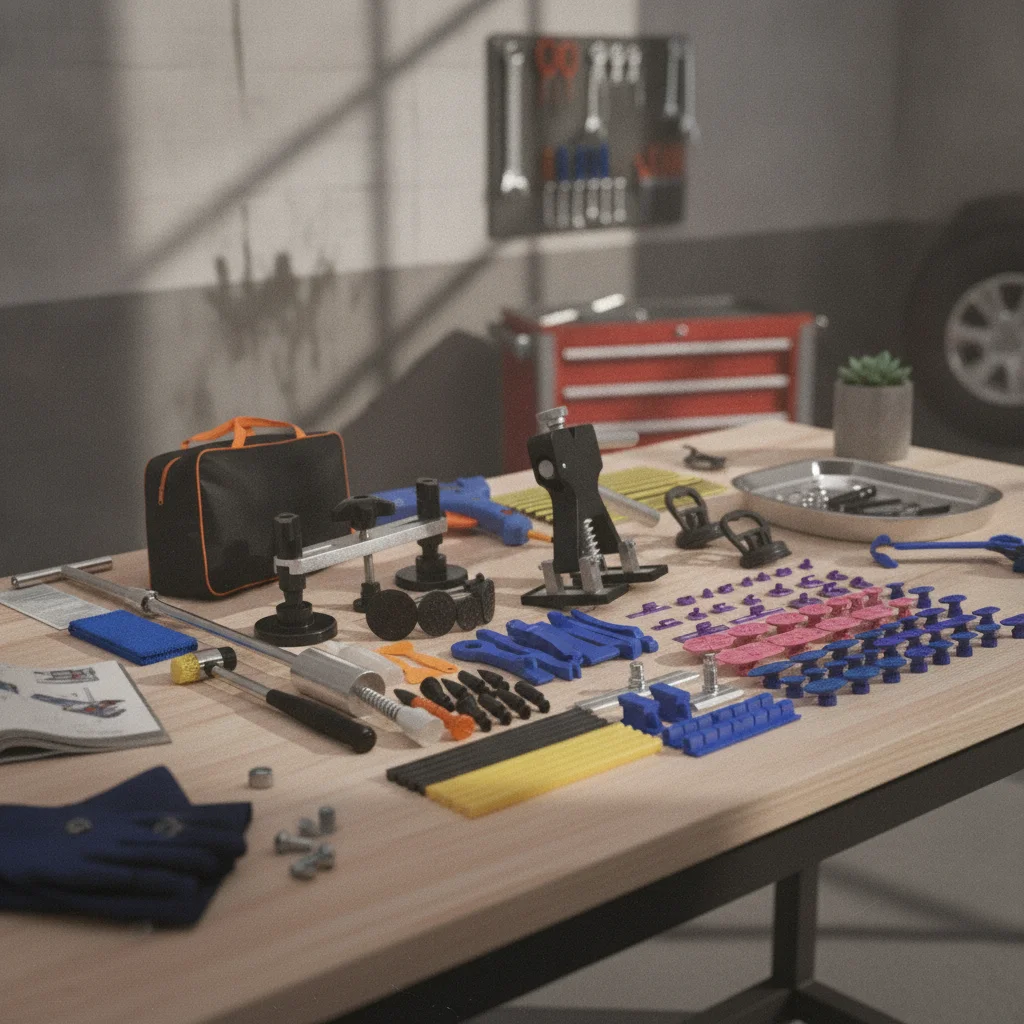 114 Pieces Bridge Style Car Dent Removal Repair Set Paintless Dent Removal Repair Kit Metal and Plastic Automotive
114 Pieces Bridge Style Car Dent Removal Repair Set Paintless Dent Removal Repair Kit Metal and Plastic Automotive