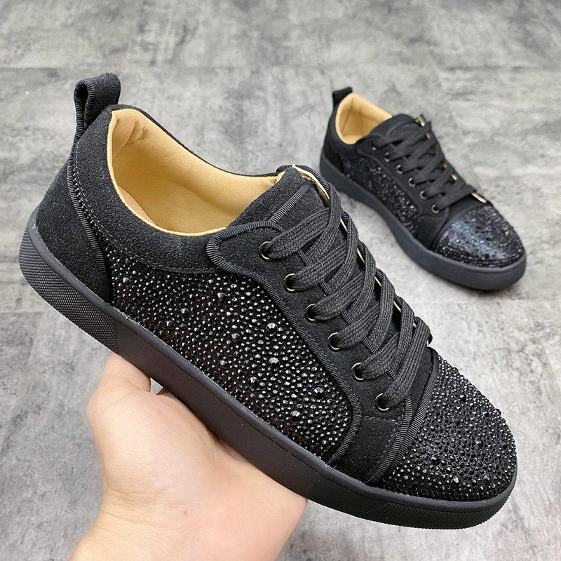 men fashion party nightclub rhinestone shoes lace-up cow suede leather flats shoe designer platform sneakers black footwear male
men fashion party nightclub rhinestone shoes lace-up cow suede leather flats shoe designer platform sneakers black footwear male