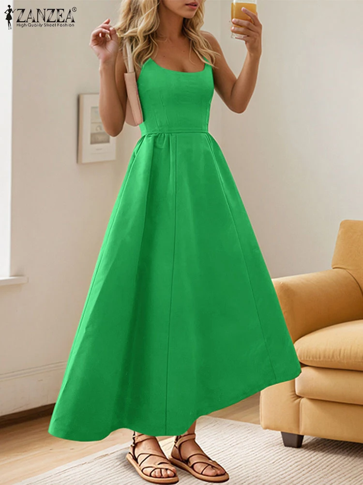 2025 ZANZEA Women Sleeveless Maxi Dress Summer Elegant Party Sundress Fashion Square Collar Casual Solid Long Vestido Streetwear
2025 ZANZEA Women Sleeveless Maxi Dress Summer Elegant Party Sundress Fashion Square Collar Casual Solid Long Vestido Streetwear