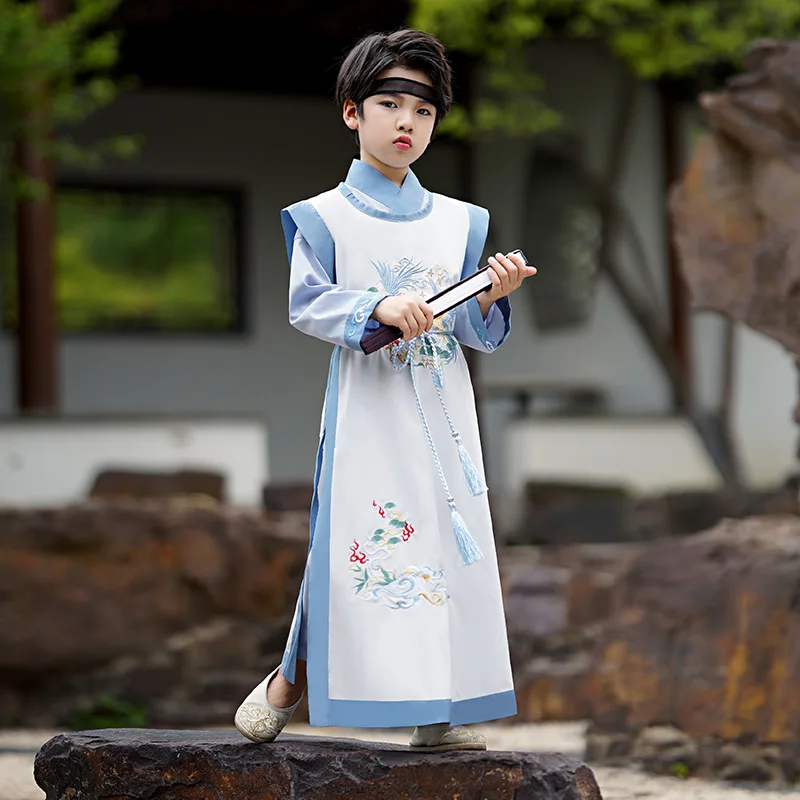 Boys Ancient Folk Dance Stage Dress Chinese Style Children Costumes Kids White Bird Embroidery Hanfu Performance Tang Suit
Boys Ancient Folk Dance Stage Dress Chinese Style Children Costumes Kids White Bird Embroidery Hanfu Performance Tang Suit
