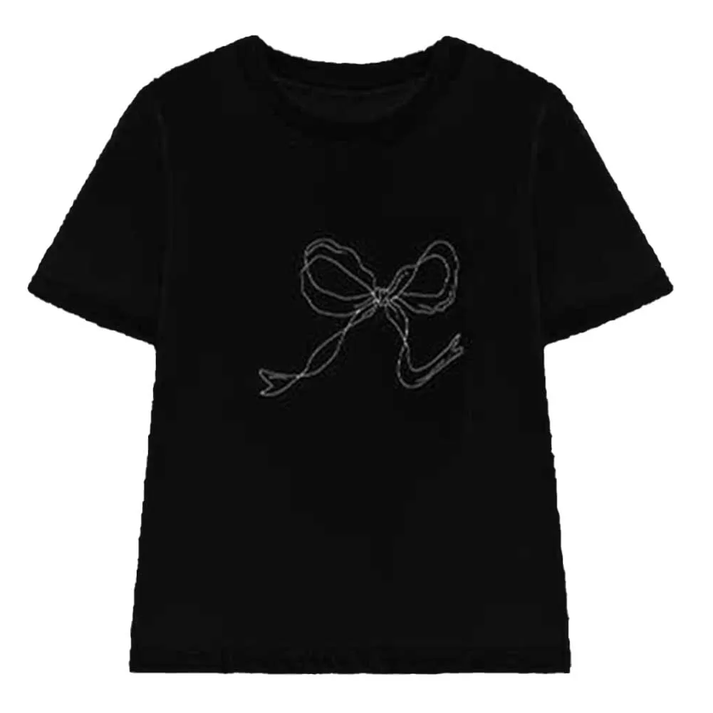 Korean Sweet Design For Women's Short Sleeve Bow Print T shirt Stylish Spring 2025 Casual Top Great for Daily Wear
Korean Sweet Design For Women's Short Sleeve Bow Print T shirt Stylish Spring 2025 Casual Top Great for Daily Wear
