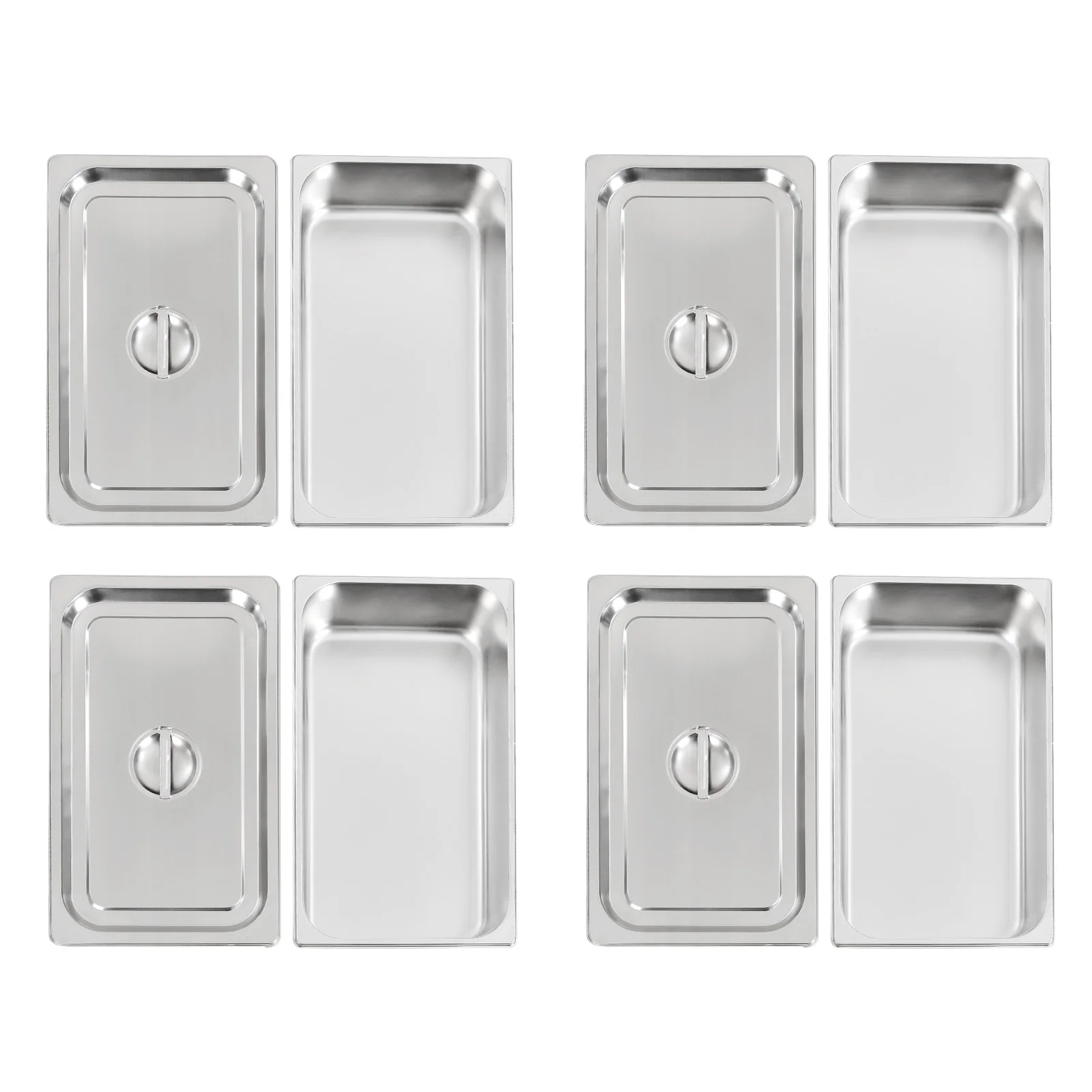 4-Pack 3.94" Deep Hotel Pans, Stainless Steel Steam Table Pan with Lid for Commercial
4-Pack 3.94" Deep Hotel Pans, Stainless Steel Steam Table Pan with Lid for Commercial