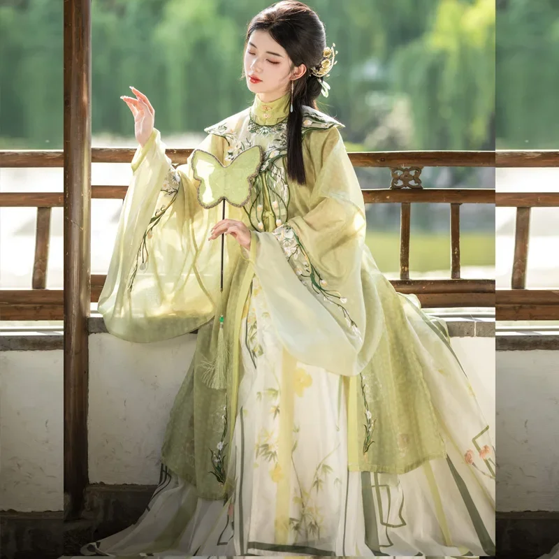 Summer Vertical Collar Front Skirt Women's Horse Skirt Cloud Shoulder Ming System Green Hanfu Female Chinese Style Fairy Skirt
Summer Vertical Collar Front Skirt Women's Horse Skirt Cloud Shoulder Ming System Green Hanfu Female Chinese Style Fairy Skirt