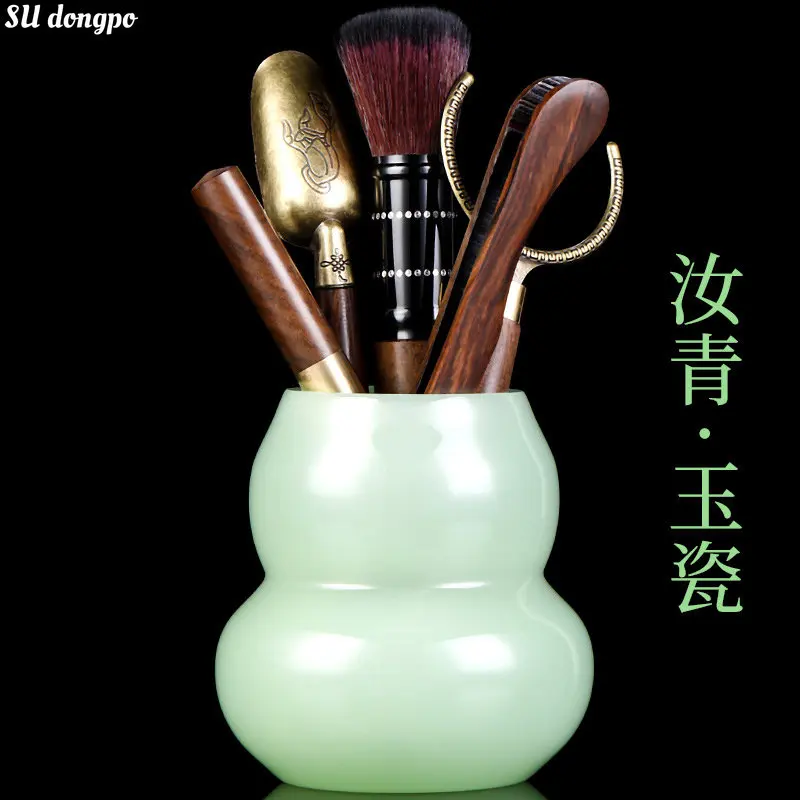 Tea Ceremony Accessories Ru Qing Jade Porcelain Gourd Tea Ceremony Six Gentlemen Tea Making Tool Pot Pen Tea Holder Household
Tea Ceremony Accessories Ru Qing Jade Porcelain Gourd Tea Ceremony Six Gentlemen Tea Making Tool Pot Pen Tea Holder Household