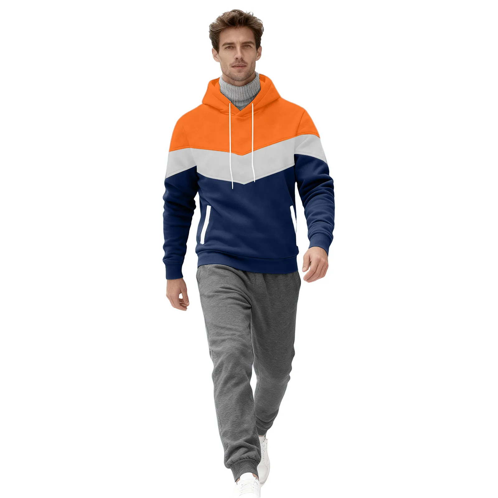 Men'S Patchwork Hoodie Outdoor Casual Sportswear Street Fashion Fleece Thermal Hooded Sweatshirt Winter Coat For Daily Wear
Men'S Patchwork Hoodie Outdoor Casual Sportswear Street Fashion Fleece Thermal Hooded Sweatshirt Winter Coat For Daily Wear