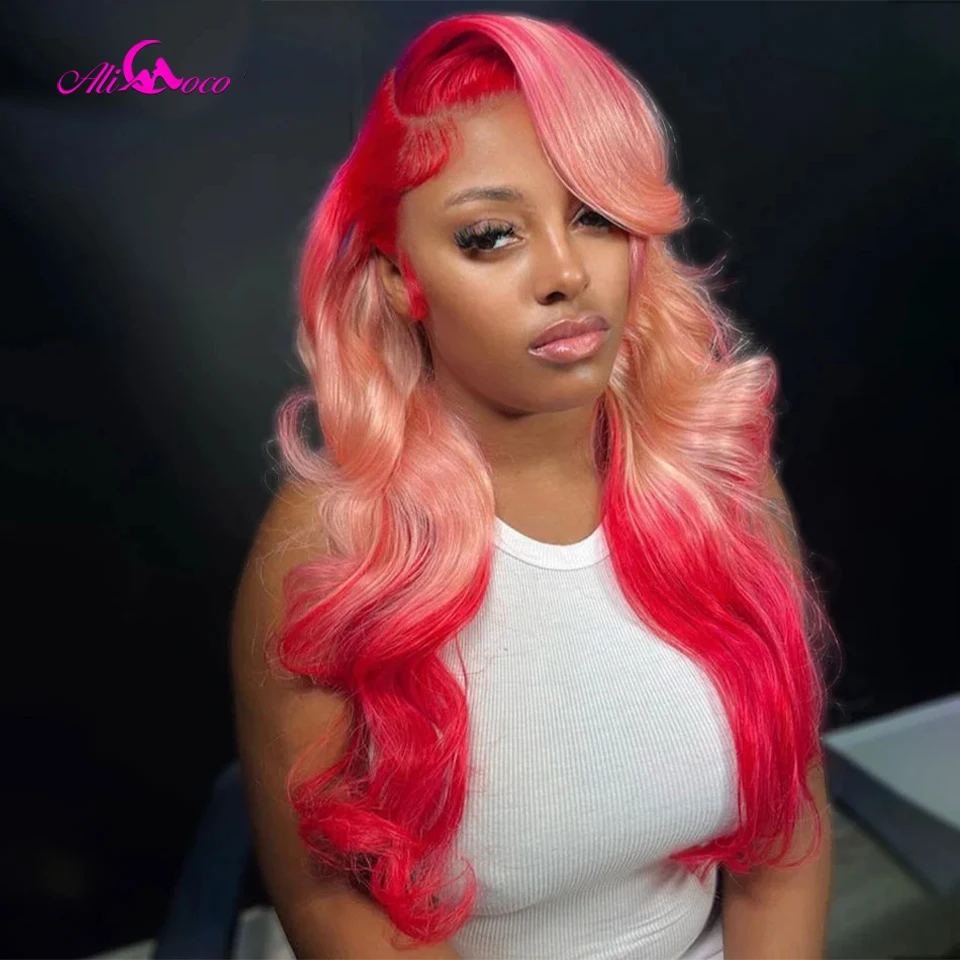 Omber Pink Human Hair Wigs Lace Front Wig 13x4 13X6 Body Wave Lace Frontal Wigs For Women Brazilian Remy Hair Wig Pre Plucked
Omber Pink Human Hair Wigs Lace Front Wig 13x4 13X6 Body Wave Lace Frontal Wigs For Women Brazilian Remy Hair Wig Pre Plucked