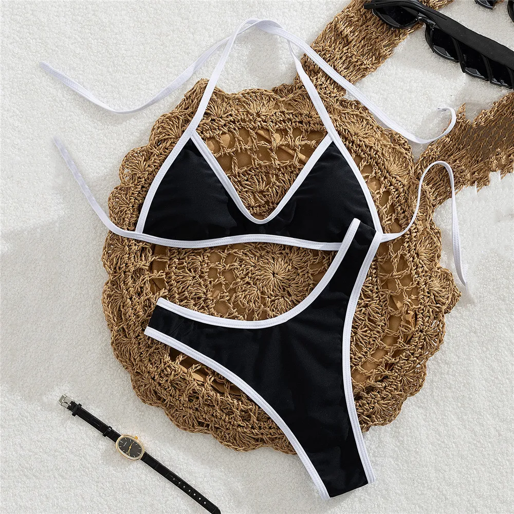 Black Halter String Micro Bikinis Sexys Swimsuit Women 2025 2 Piece Swimwear White Edge Bathing Suit Bikini Set Mini Biquinis
Black Halter String Micro Bikinis Sexys Swimsuit Women 2025 2 Piece Swimwear White Edge Bathing Suit Bikini Set Mini Biquinis
