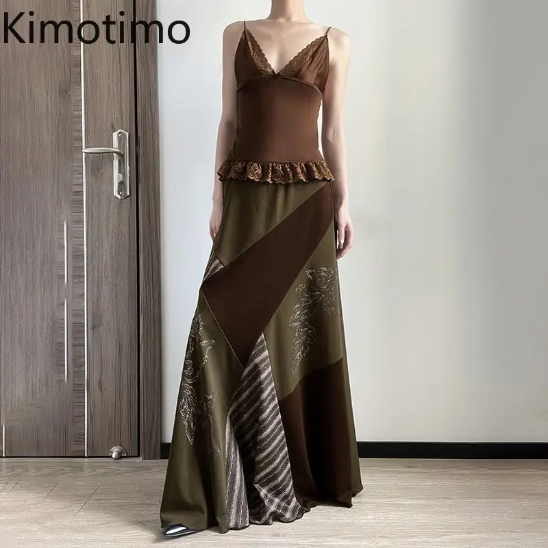Kimotimo Vintage Patchwork Printed Long Skirt Women 2025 New High Waist A-line Skirts Fashion Spicy Girls Versatile Streetwear
Kimotimo Vintage Patchwork Printed Long Skirt Women 2025 New High Waist A-line Skirts Fashion Spicy Girls Versatile Streetwear