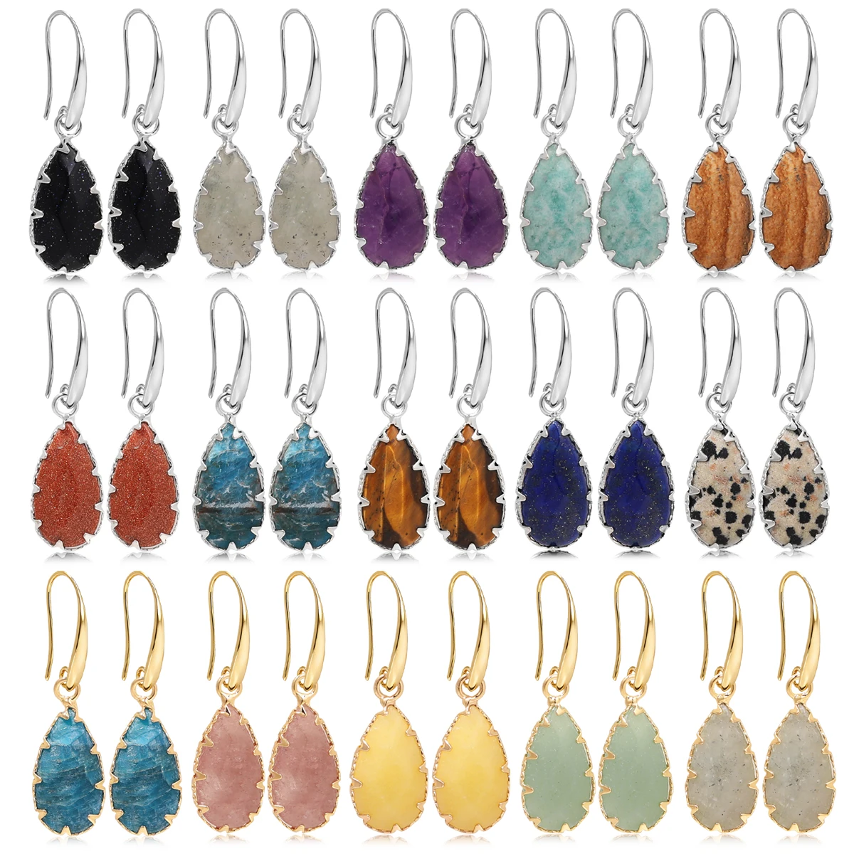 Natural Stone Teardrop S925 Silver Earrings Classic Versatile Women's Gemstone Earrings Natural Women's Jewelry Holiday Gift
Natural Stone Teardrop S925 Silver Earrings Classic Versatile Women's Gemstone Earrings Natural Women's Jewelry Holiday Gift